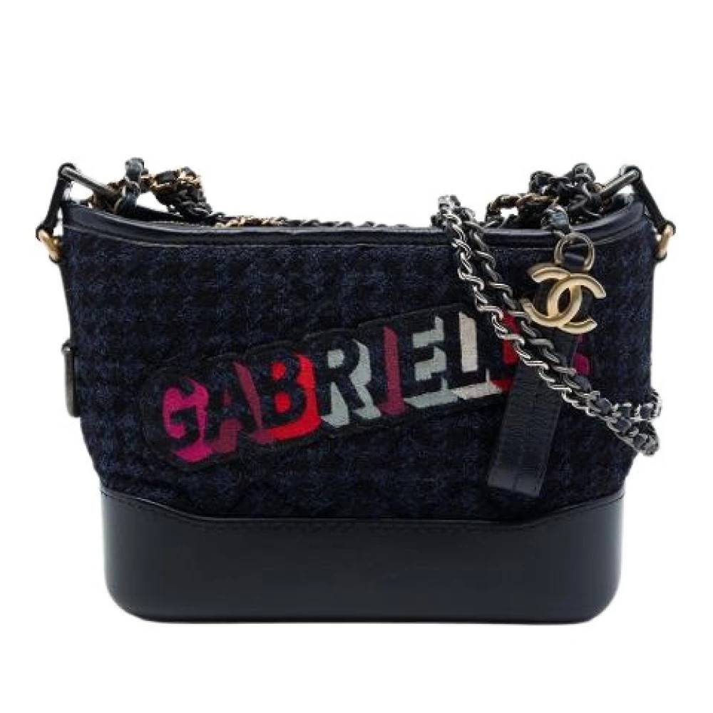 Chanel Vintage Pre-owned Gabrielle Skuldertaske - Vintage - Dame - Blå - ONE SIZE - Uld