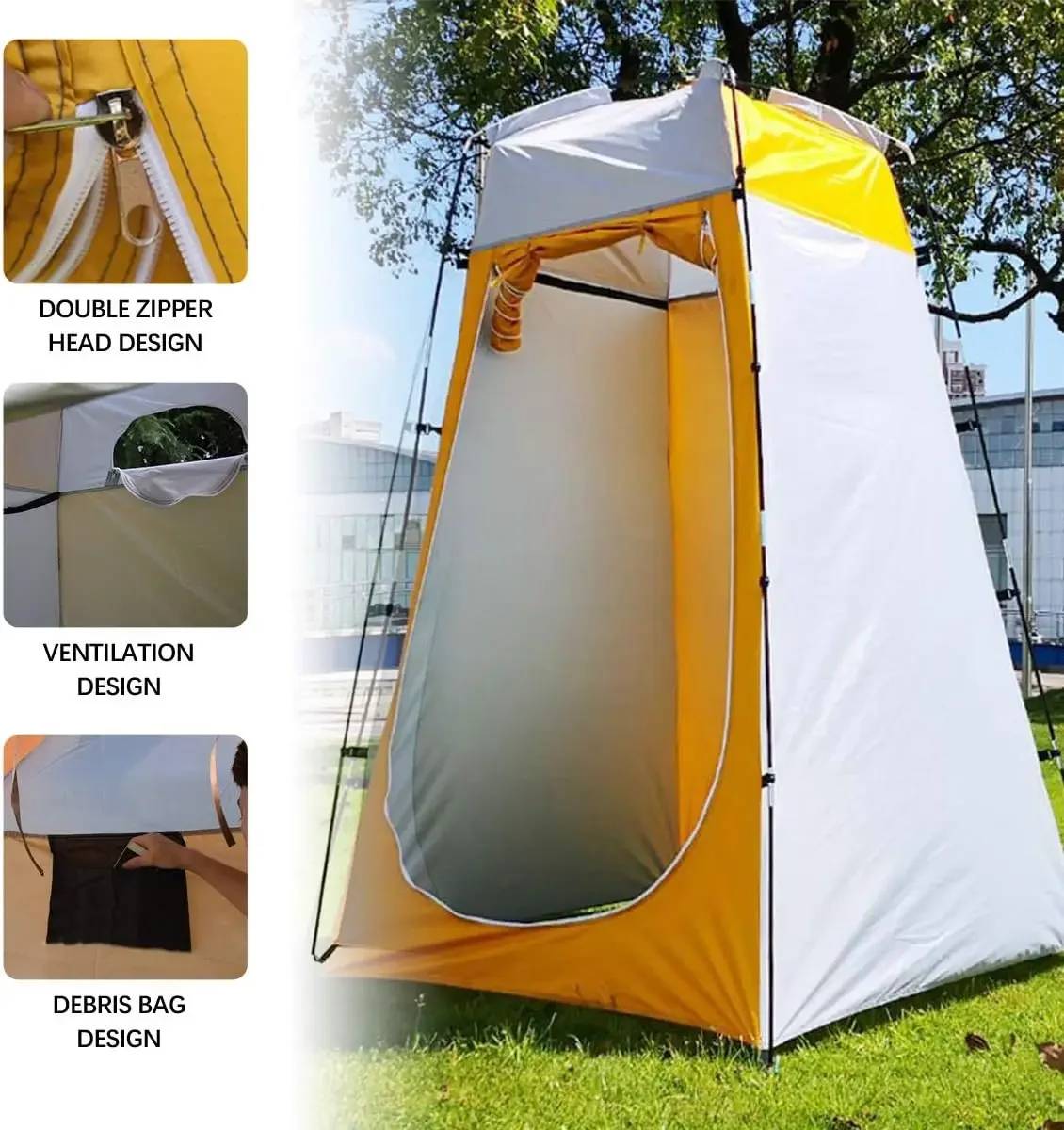 Camp Portable Privacy Shower Tent Outdoor Waterproof Changing Room Shelter for Camping Hiking Beach Toilet Shower Bathroom