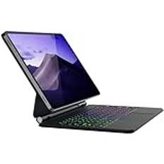 doqo för Samsung Galaxy Tab S10 Plus/S9+/S9 FE+/S8+/S7+/S7 FE tangentbordsfodral 12,4 tum magnetiskt fodral med tangentbord, pekplatta, bluetooth, backlit flytande kant-stativ, smalt skydd, folio,
