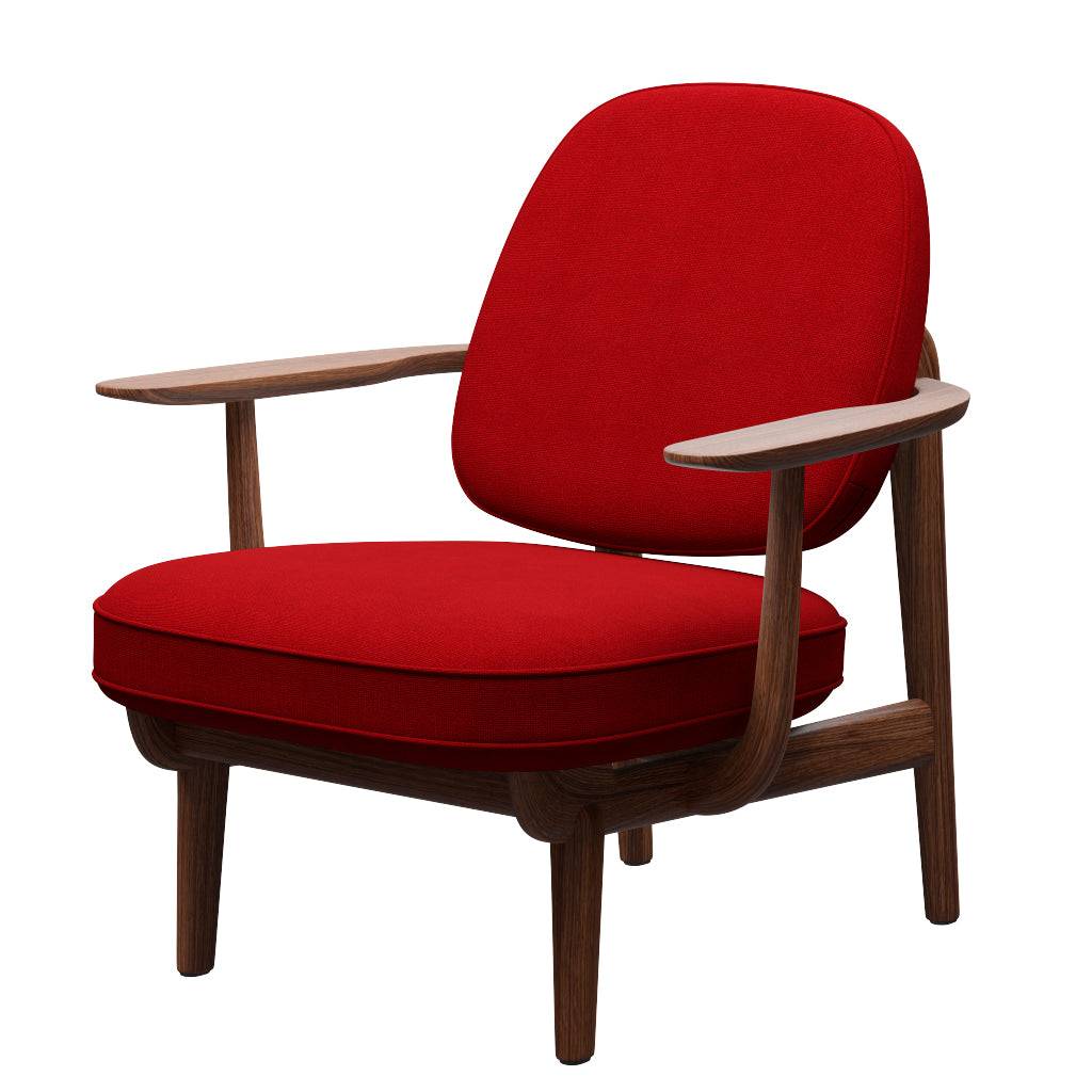 Fred Lænestol, valnødbejdset eg fra Fritz Hansen Hallingdal - 674 Classic Red - Jacobsen Plus