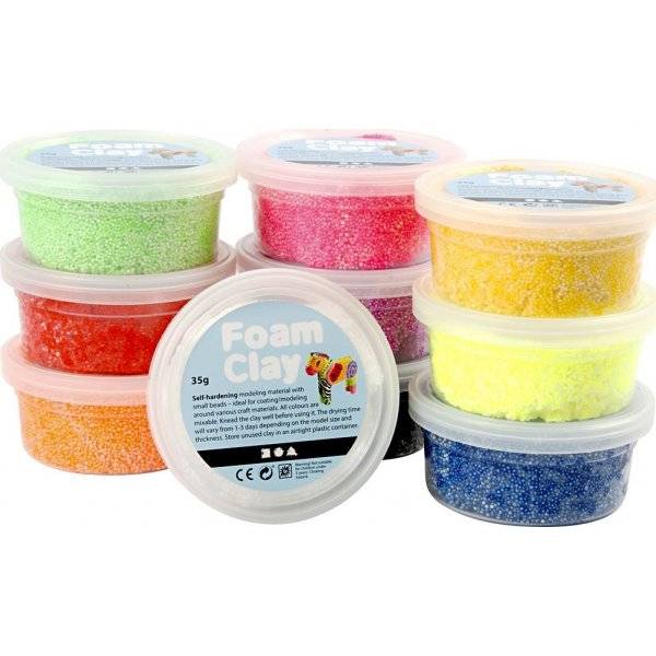 Foam Clay® - mixade färger 10 x 35 g