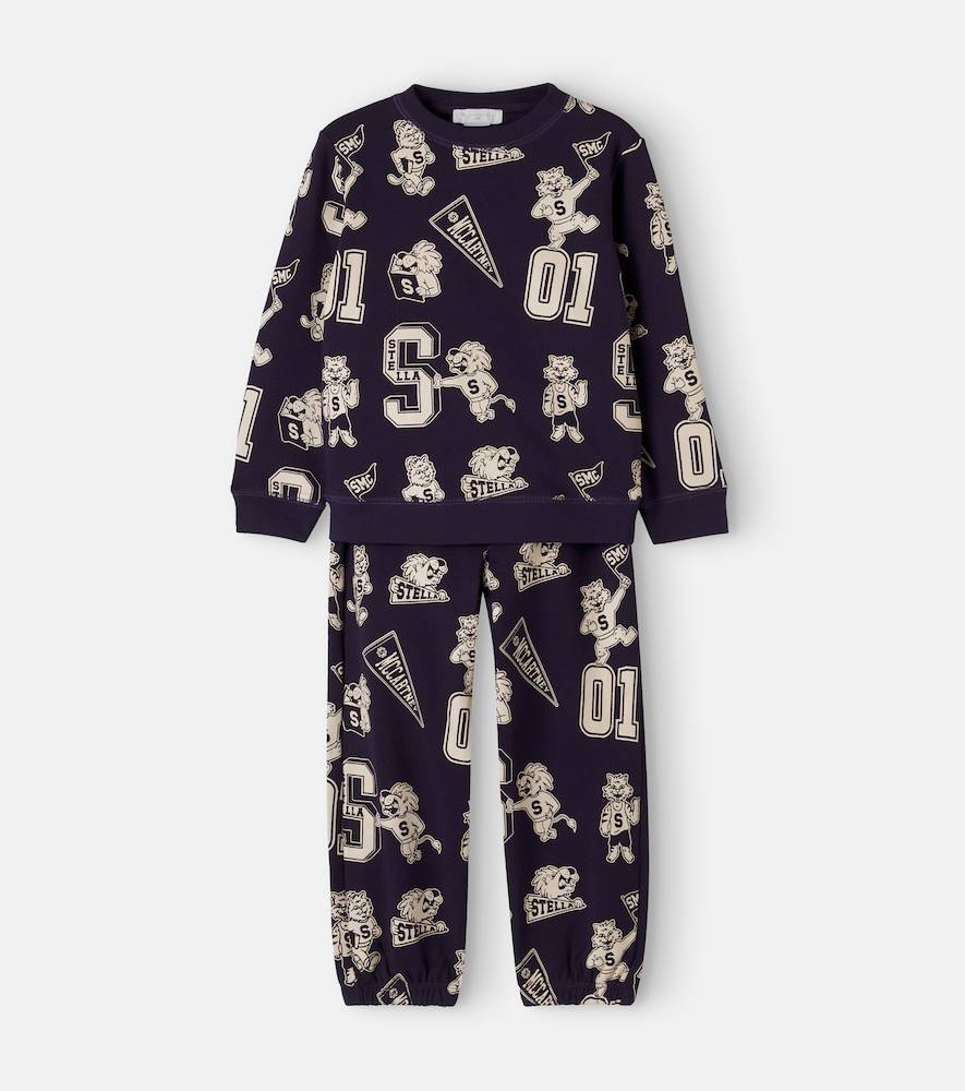 Stella McCartney Kids Set de sudadera y pantalones deportivos de algodón - azul - Y 6