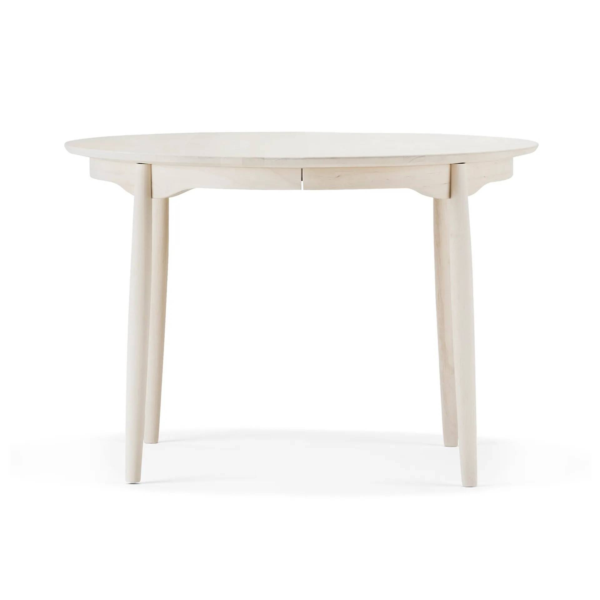 Stolab Carl spisebord delbart Ø115 cm Birk hvidolieret.