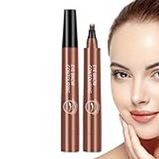Eyebrow Microblading Pen - 4 Point Eyebrow Pencil, Sweatproof Eyebrow Tint Pen with 4 Tip | Brow Pen, Four Claw Eyebrow Pencil, Microblading Liquid Brow Pen, Long-Lasting Brow Pencil, Creates Natural