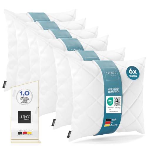 LILENO HOME 6er Set Kissenfüllung 40 x 40 cm - 95°C waschbares Innenkissen | geeignet für Allergiker - Polyester Kisseninlet als Couchkissen, Sofa Kissen, Cocktailkissen und Kopfkissen