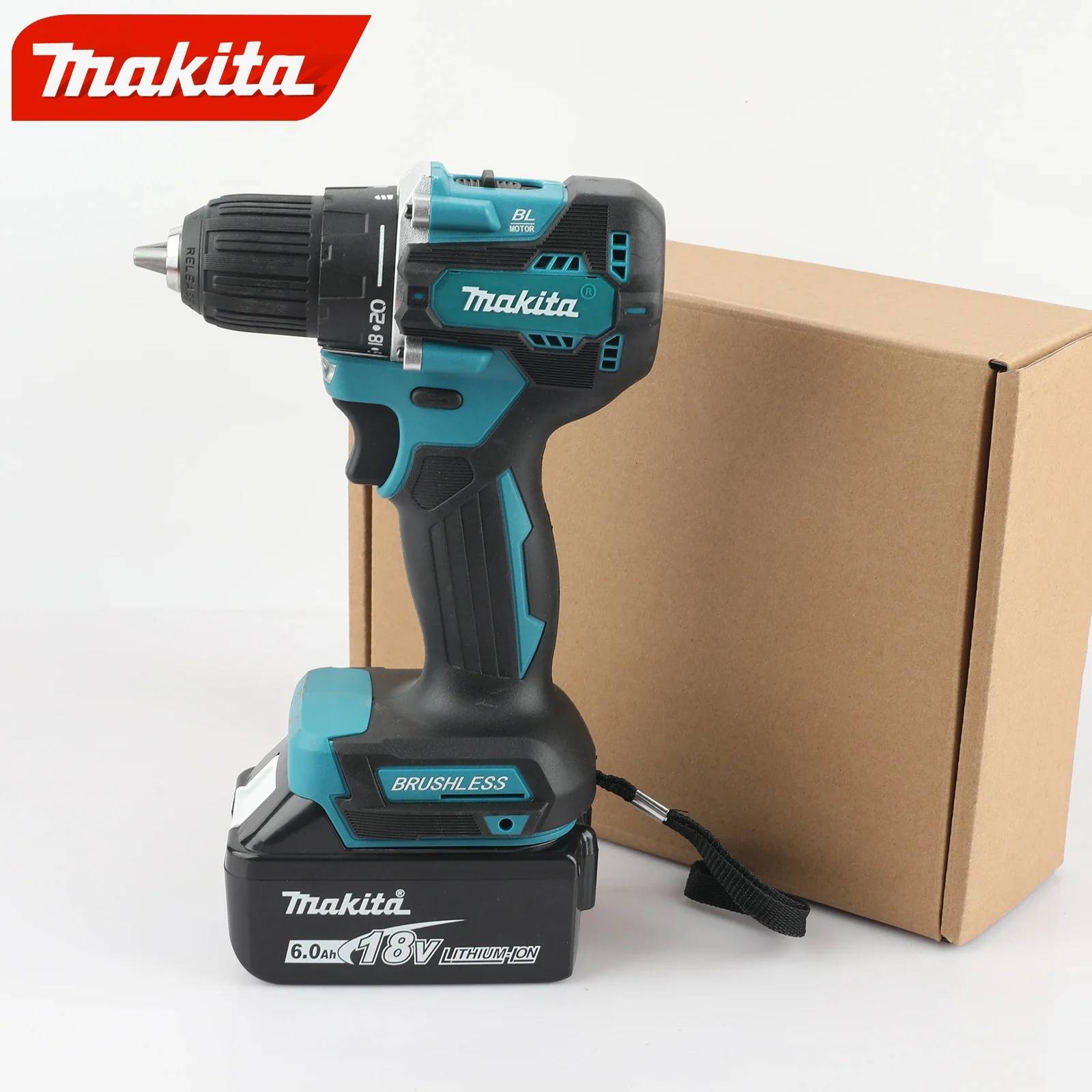 Makita 18V Battery DDF487 Brushless Electric Drill, Suitable for Five-rope Impact Drill of Decoration Team Uses Suitable