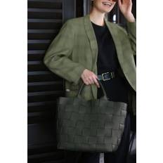 Ceannis Braided Strap Shopper Green