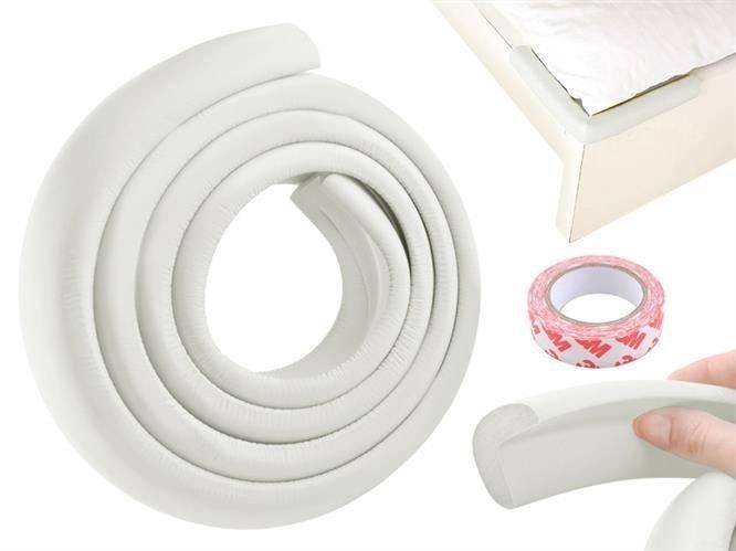 Självhäftande Hörnskydd för Bord - 4m - 2-Pack (Vit)