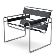 Knoll - Wassily Lounge Chair, Black Cowhide - Lænestole - Marcel Breuer - Sort - Læder/Metal