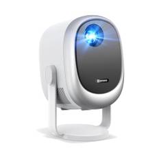 Beamer【360° Drehbarer/Auto Trapezkorrektur/E-Fokus】 WiFi Bluetooth Projektor Full HD 1080P unterstützt, 500ANSI Tragbarer Mini Beamer für Heimkino/Outdoor Handy staubdichter LED Beamer, 50% Zoom