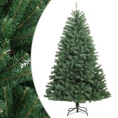 vidaXL kunstigt juletræ med juletræsfod 300 cm hængslet grøn