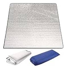 Aluminium liggunderlag skummattor 150 x 200 cm vikbar isoleringsmatta för camping, vattentät termomat, fuktbeständig golvmatta, ultralätt isolerande filt, värmeisolerande campingmatta för yoga, sport