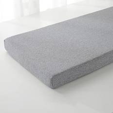 Hruile Bänk kudde dyna 80/100/120/150/160/180/220/260 cm halkfria inomhusmöbler kuddar lång stoldyna, uteplats, matsal, sittdyna, dyna, ryggstöd madrass med fästband, 100 x 30 x 5 cm, grå