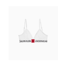 Calvin Klein Triangle Bralette White Pige - Legekammeraten.dk