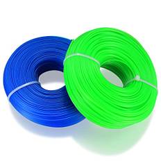 2 st 1,6 mm trimmertråd, totalt 200 m nylon klipptråd, friklippare tråd, trimmertråd för grästrimmer ersättningstråd, trimmersnöre för Park Garden Yard gräs ogräs blå grön, 100 m x 2 st