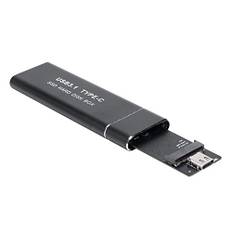 AMZLORD NVME hårddiskhölje, USB 3.1, USB 3.0, SSD, Caddy fodral, 10 Gbps, typ C, hårddiskfodral, hölje för extern hårddisk, aluminiumlegering, M.2 M-nyckel (svart)