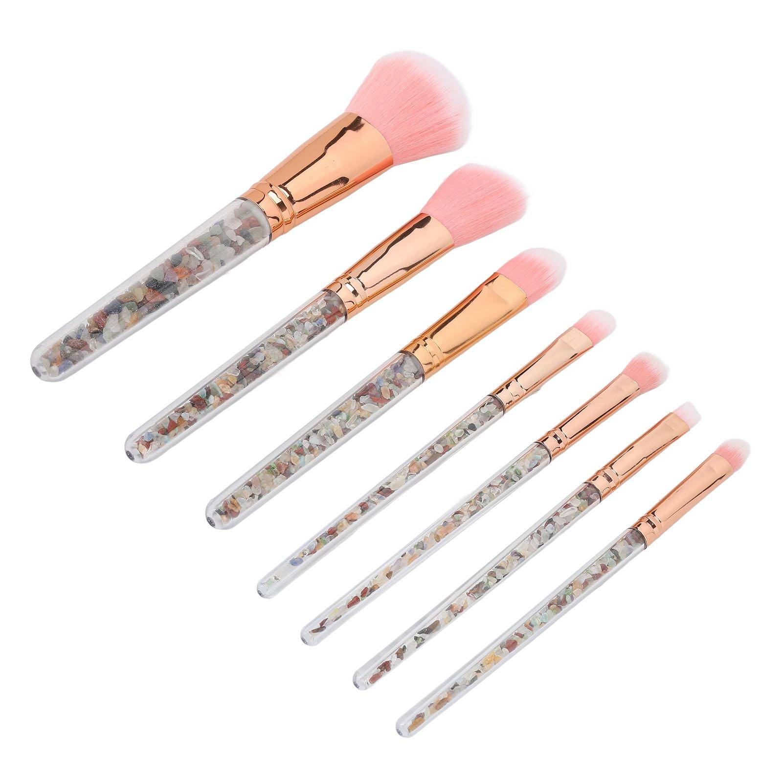7 ST Sminkborstset Foundation Puder Concealers Ögonskuggor Mjuk Borste Stilfullt Handtag Kosmetika