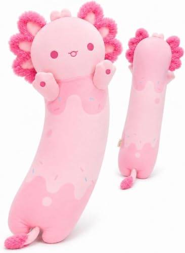 Mewaii Gosedjurskudde i form av en gullig axolotl, 50 cm lång, stoppat mjukisdjur, gosig kudde, kramdjur, fin som present