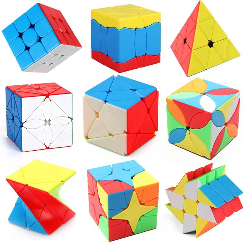 Variety Speed Cube 3x3 Heart Apple Star Polaris SQ1 JinGang Pyramid Skewb Problem Solving Challenging Puzzles Brain Teasers Toys
