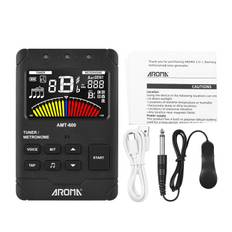AROMA AMT-600 Tuner & Metronom & Tone Generator 3-i-1 uppladdningsbar 2,5-tums LCD-färggitarr svart