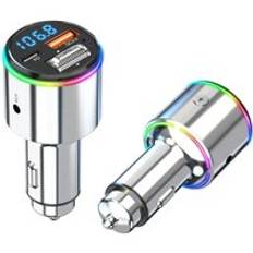2024 New Arrival Car MP3 Player Bluetooth 5.1 Zinc Alloy USB Fast Charger FM Transmitter QC 3.0 Car Charger