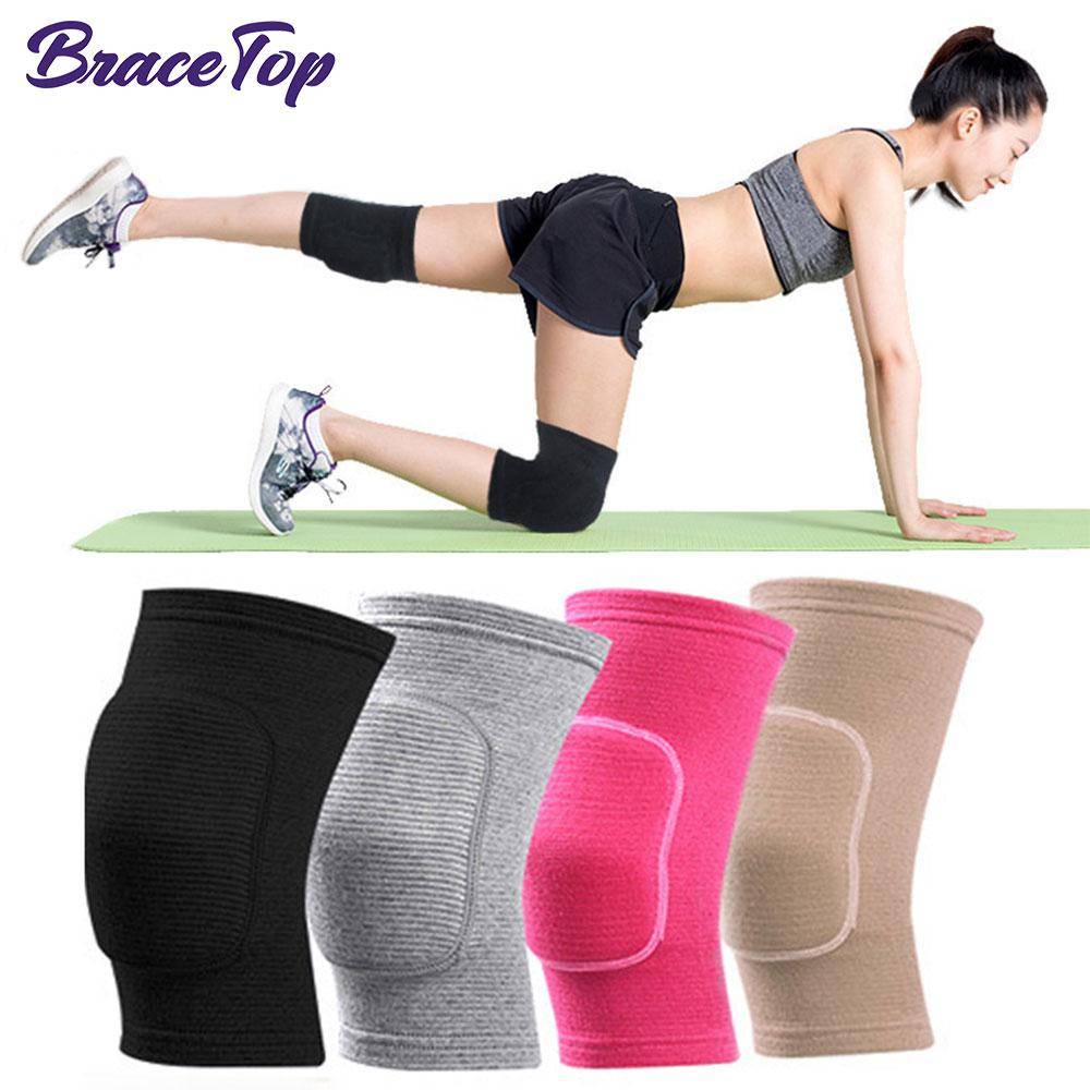 1 Par Sport Knäskydd Vuxna Barn Dans Knäskydd Elastisk Förtjockad Svamp Knän Stöd för Gym Yoga Träning