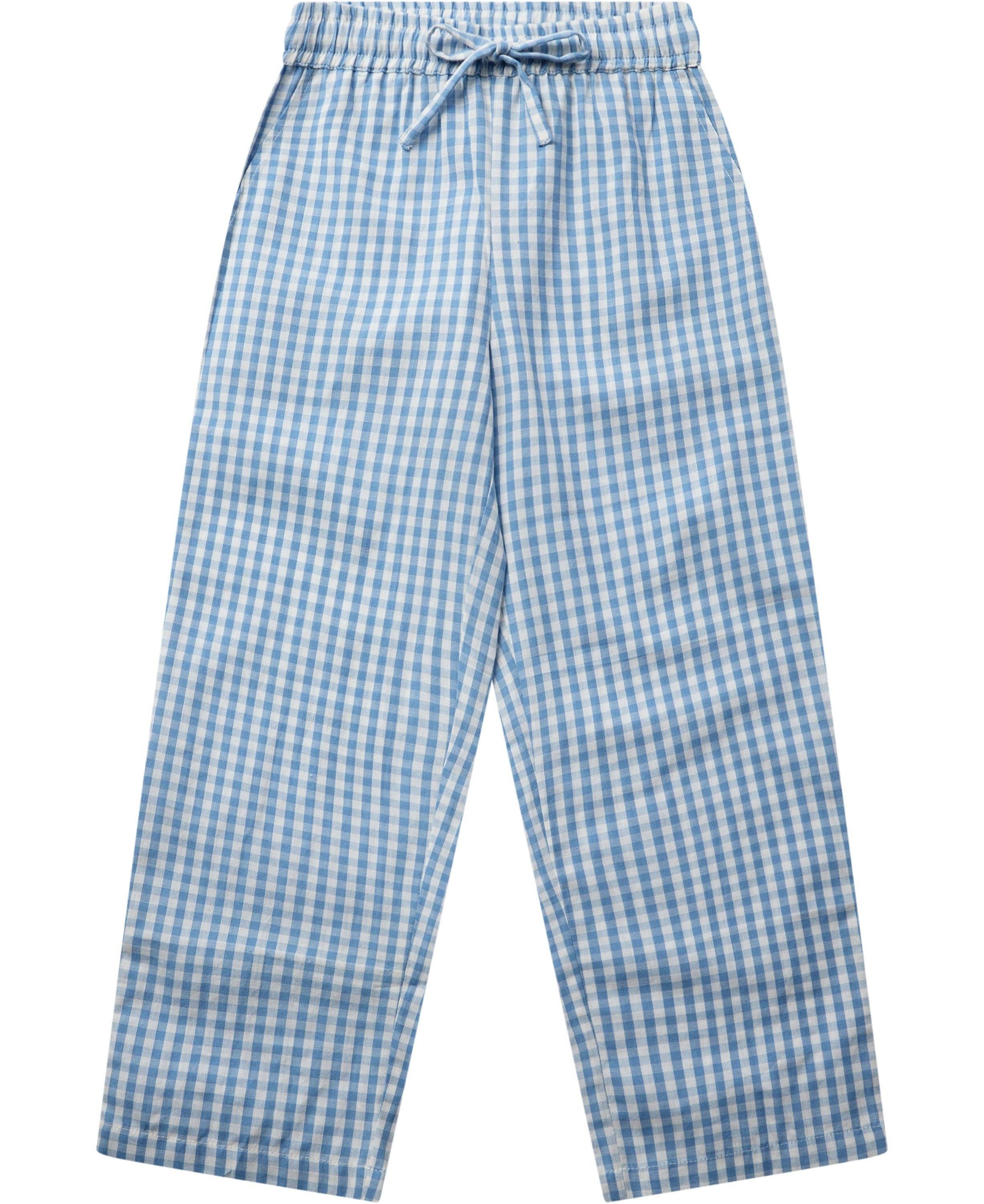 Magasin Fenja Kids Pants Gots Stl. 14 år/164 cm unisex Byxor - Blue Check (14 år/164 cm)