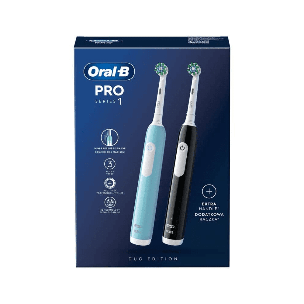 Oral-B Pro 1 DUO Blue+Black Elektrisk tandbørste - 2 stk.