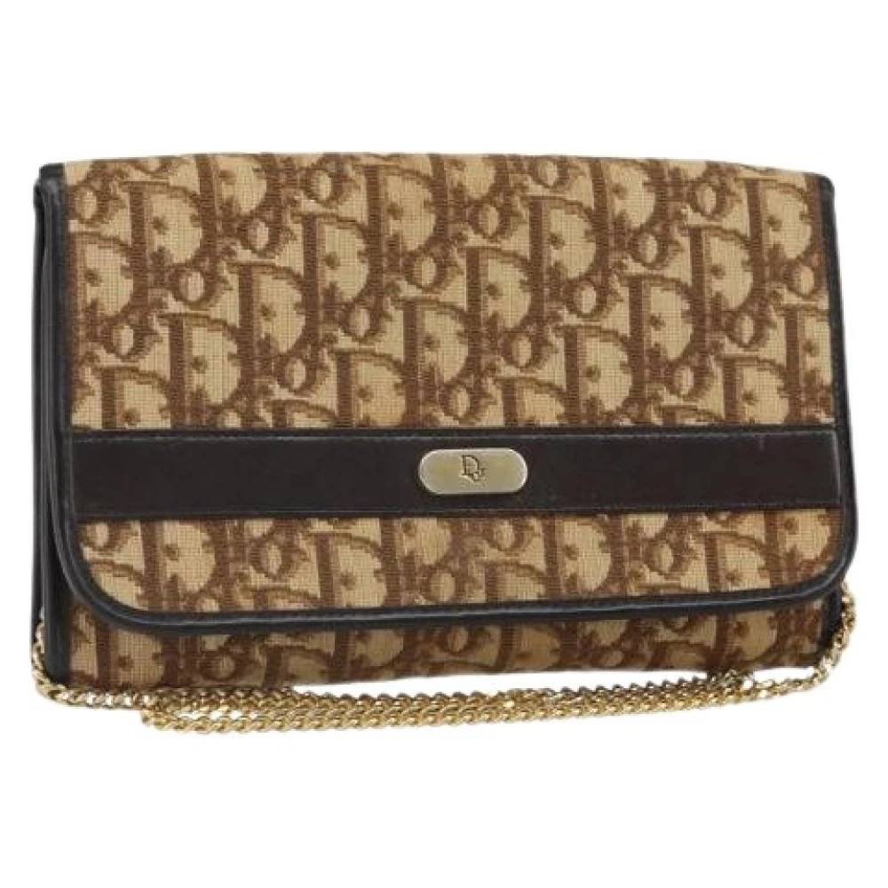 Dior Vintage Pre-owned Vintage Trotter Canvas Skuldertaske - Vintage - Dame - Beige - ONE SIZE - Uld