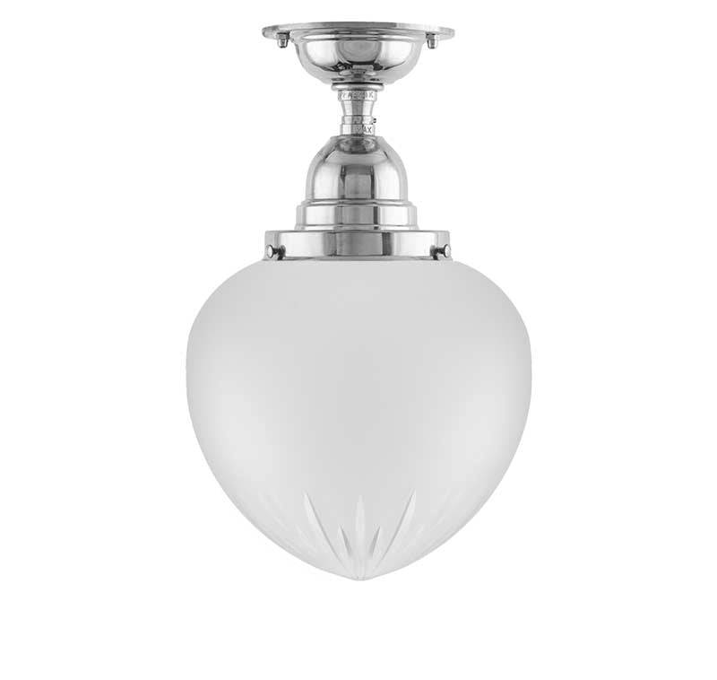 Badeværelseslampe - Loftslampe Byström 100 nikkel, mat dråbe