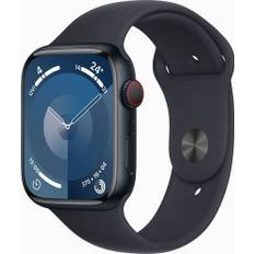 Apple Watch Series 9 Aluminium 45 mm (2023) | GPS + Cellular | Midnatt | Sportband Midnatt S/M