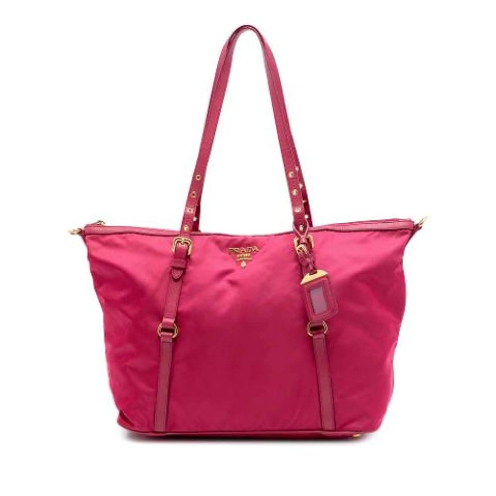 Prada Vintage Pre-owned Vintage Nylon Satchel - Vintage - Dame - Lyserød - ONE SIZE - Nylon