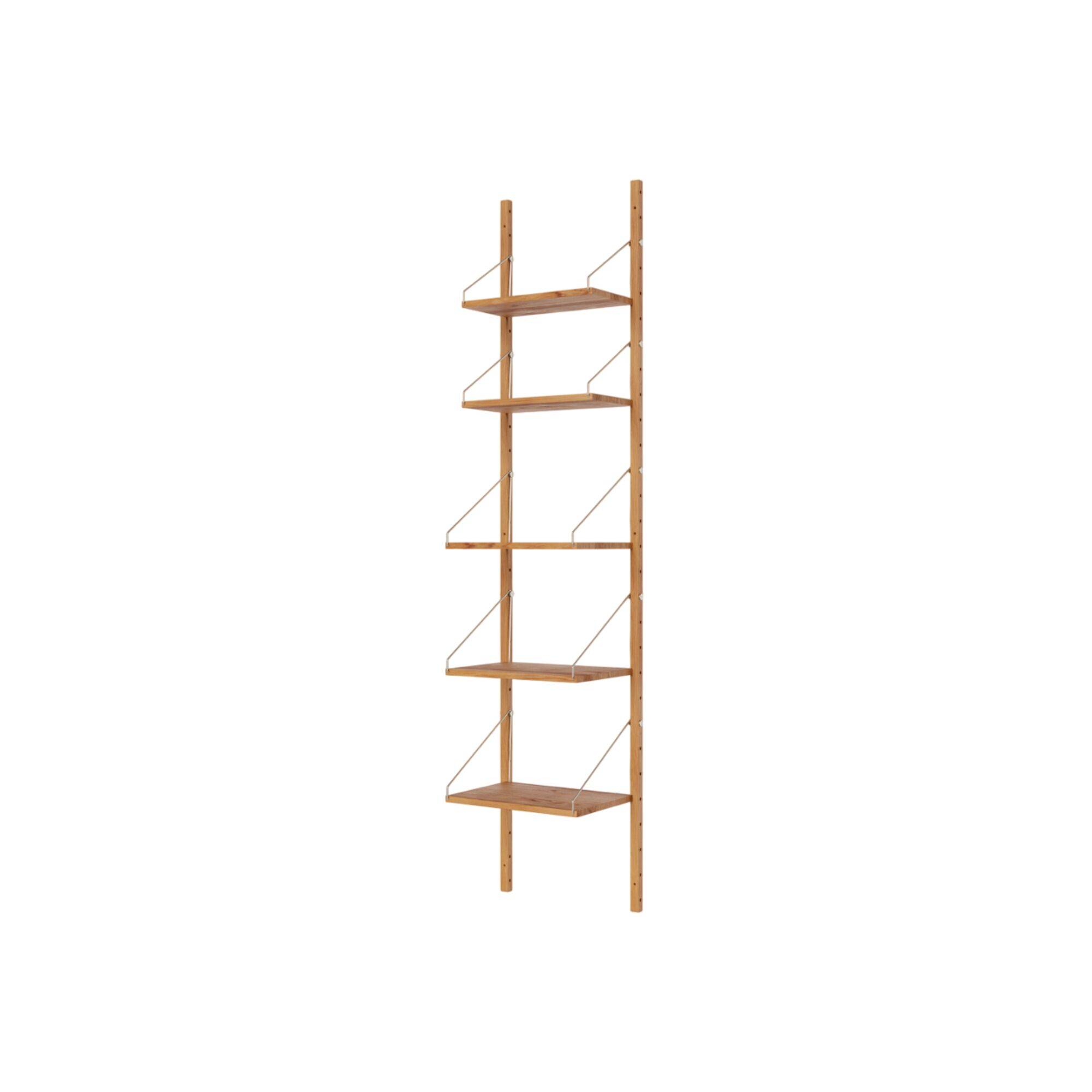 Hylla Bibliotek Enkel Sektion Bokhylla 185,2x40 Naturek - Ek