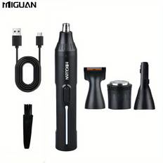 TEMU 4-in-1 Professional Grooming Kit, Usb Rechargeable Nose & Ear Hair Trimmer, Beard And Eyebrow Razor, Men's Personal Care Tools