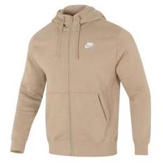 Plyschjacka herr AS M NSW CLUB HOODIE FZ BB löpträning stickad huvjacka sport fritidskläder BV2646-247 - Vit (L,M,S,XL,XXL)