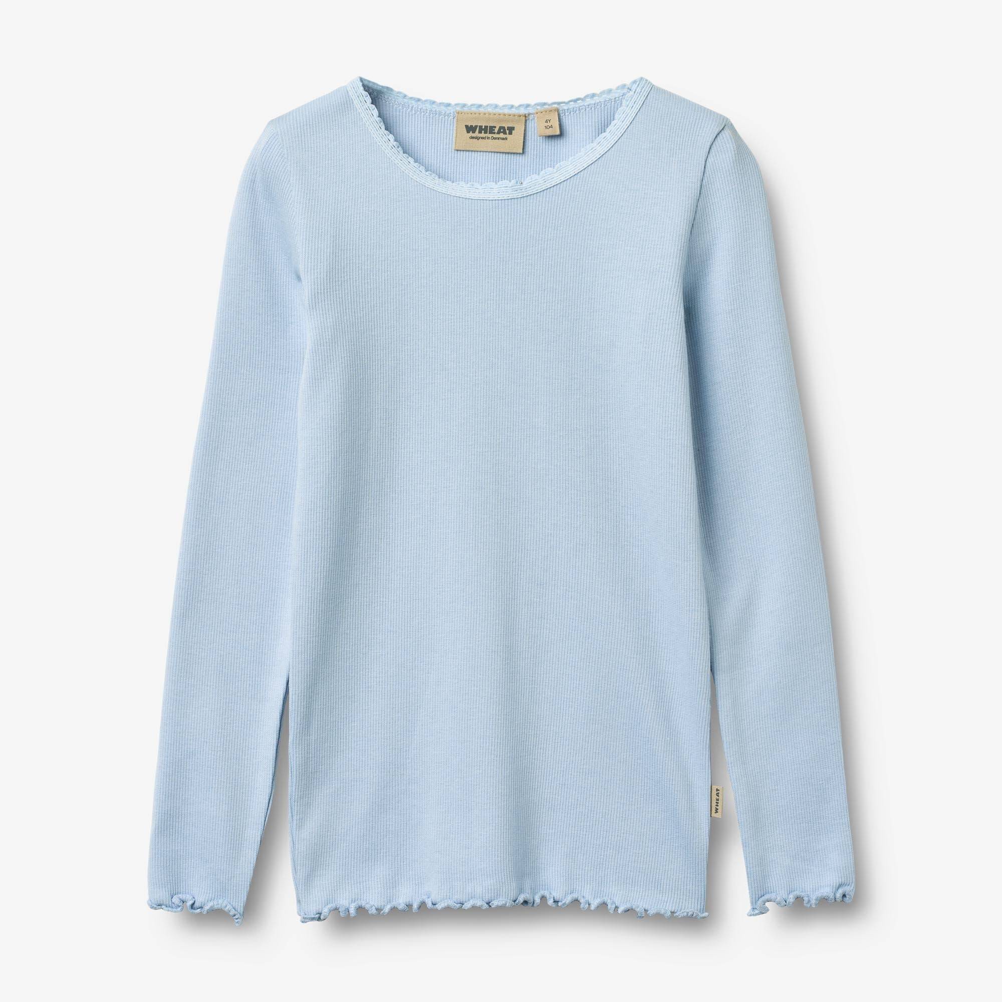 WHEAT® - Langærmet Rib T-Shirt Reese - air - Str 116.
