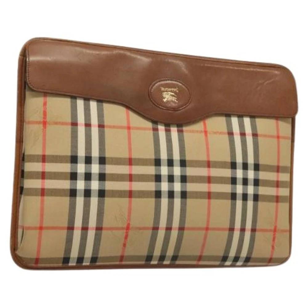 Burberry Vintage - Pre-owned Canvas Clutch Vintage - Dam - ONE Size - Läder