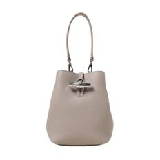 Longchamp, Taske, Dame, Grå, ONE SIZE, Uld, Elegant Duegrå Bucket Taske