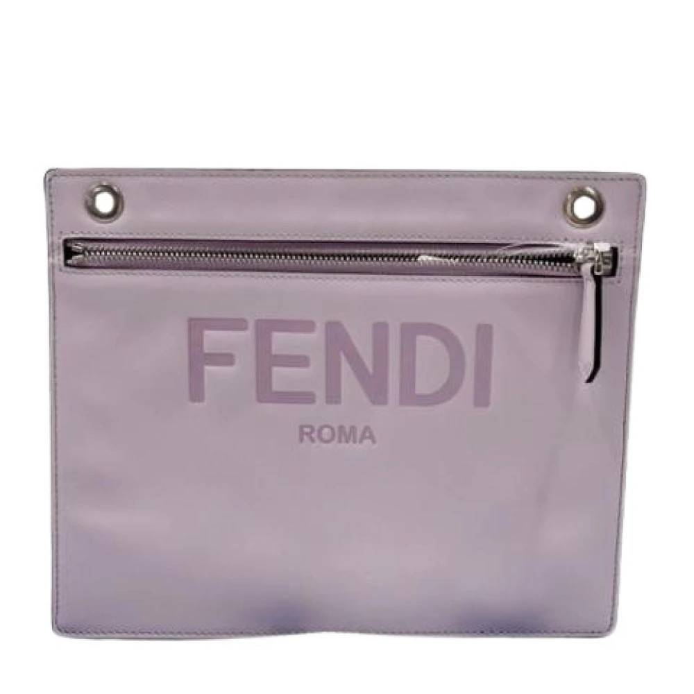 Fendi Vintage Pre-owned Vintage Clutch Taske - Vintage - Dame - Lilla - ONE SIZE - Læder