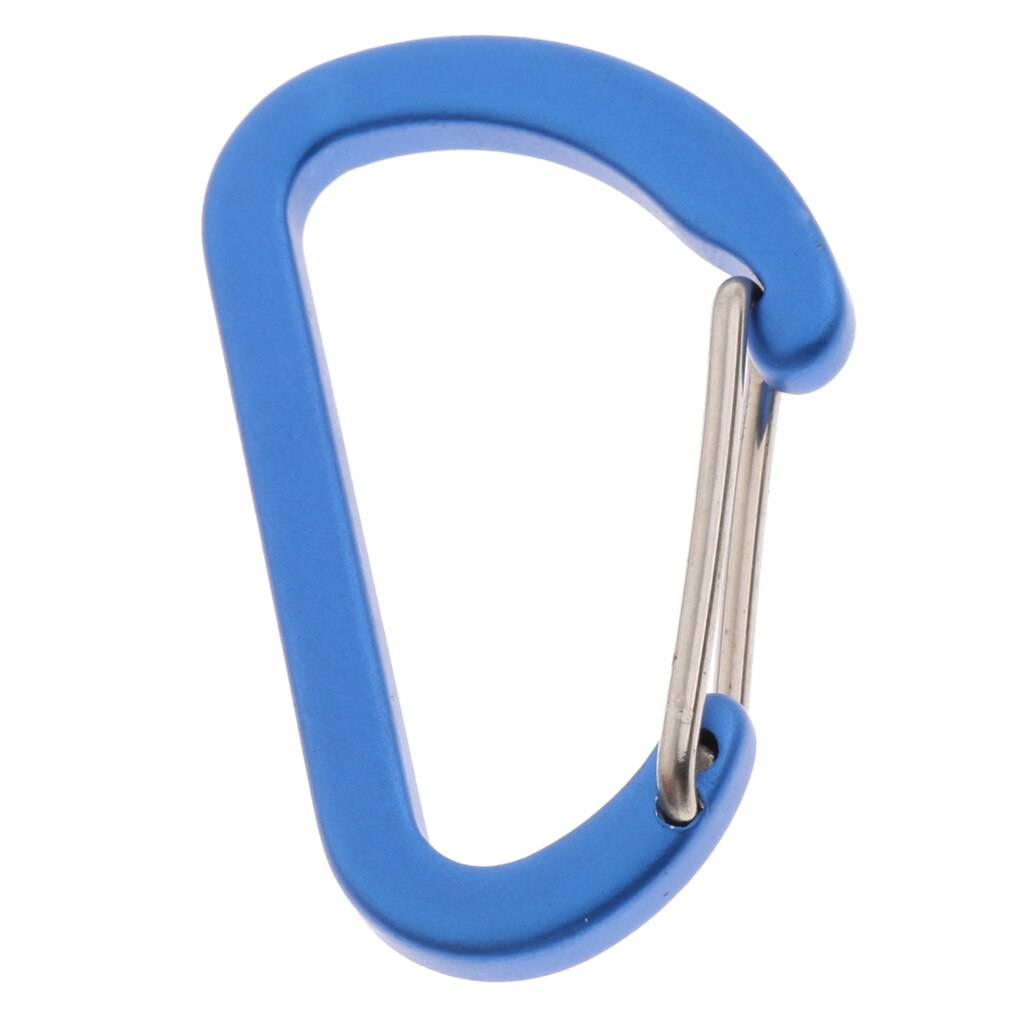 Mini Aluminium D Karbinhake 4mm - Frostat himmelblå