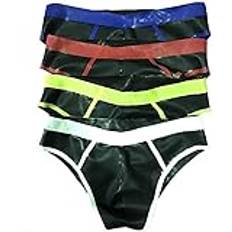 Latextrosor för herr stringtrosor gummi shorts låg midja trosor trimmade handgjorda underkläder, vit svart, XX-stor