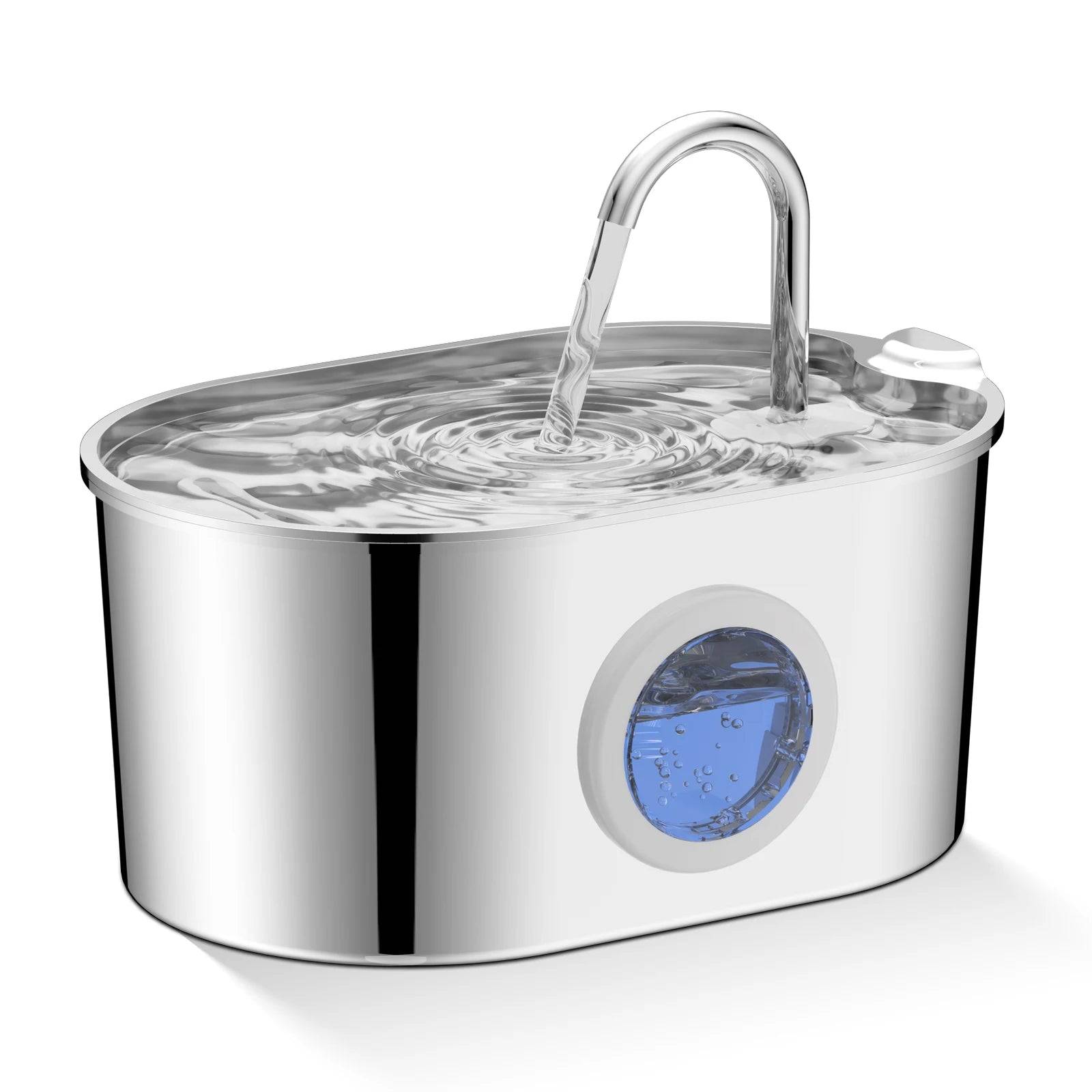 2.2L Stainless Steel Pet Water Fountain with Visible Window - Only Pet Water