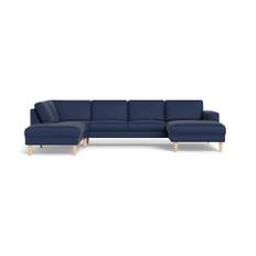 City | U-sofa - Højrevendt / Sort metal