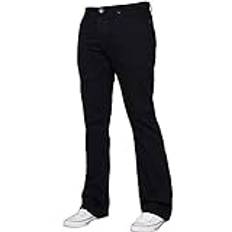 Enzo Mäns bootcut vida ben jeans stretch klocka utsvängd denim byxor alla midjestorlekar, Svart, 32W x 32L