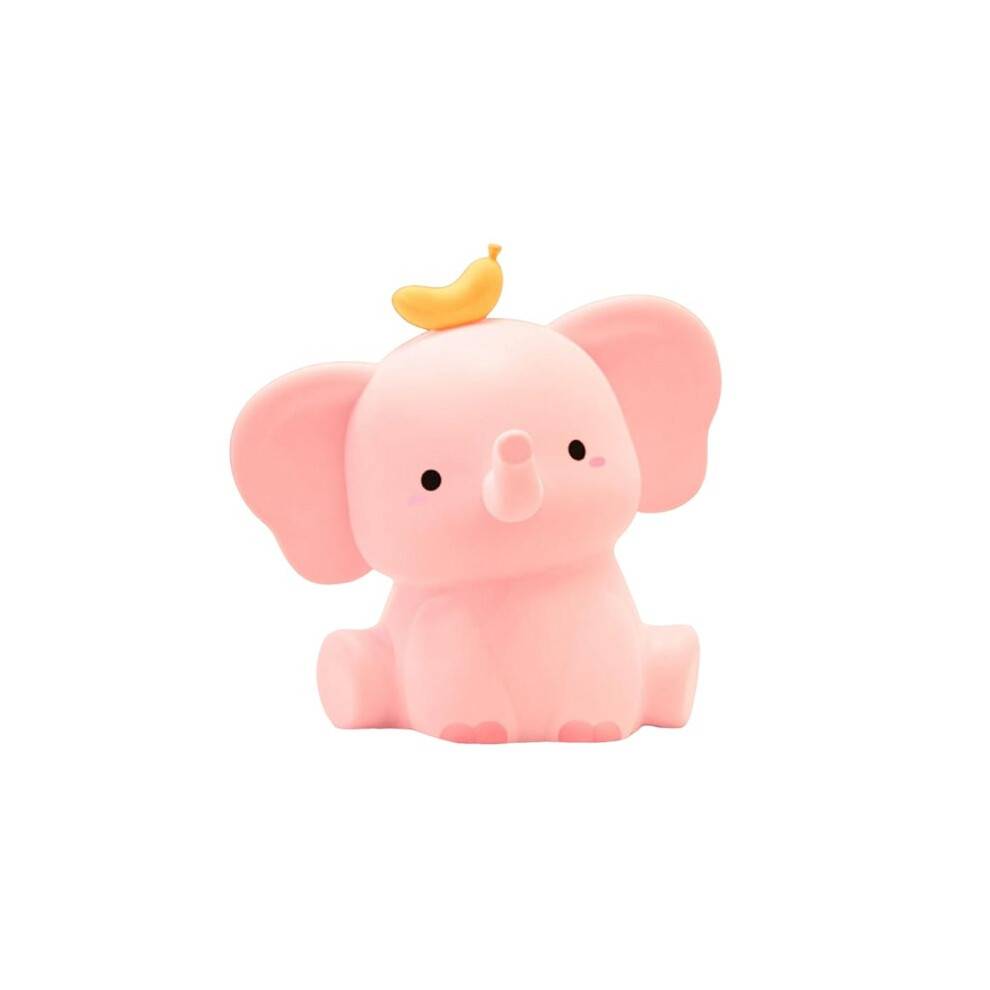 Silikon ELefant Nattlampa Uppladdningsbar Bärbar Sovrumslampa med Timer Dimbar Söt Barnpresent Rosa