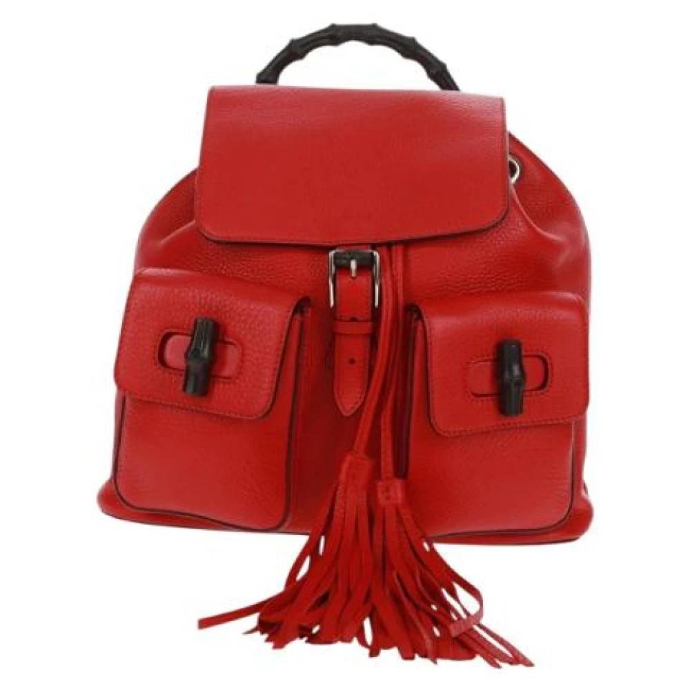 Gucci Vintage Pre-owned Backpack - Vintage - Dame - Rød - ONE SIZE - Uld