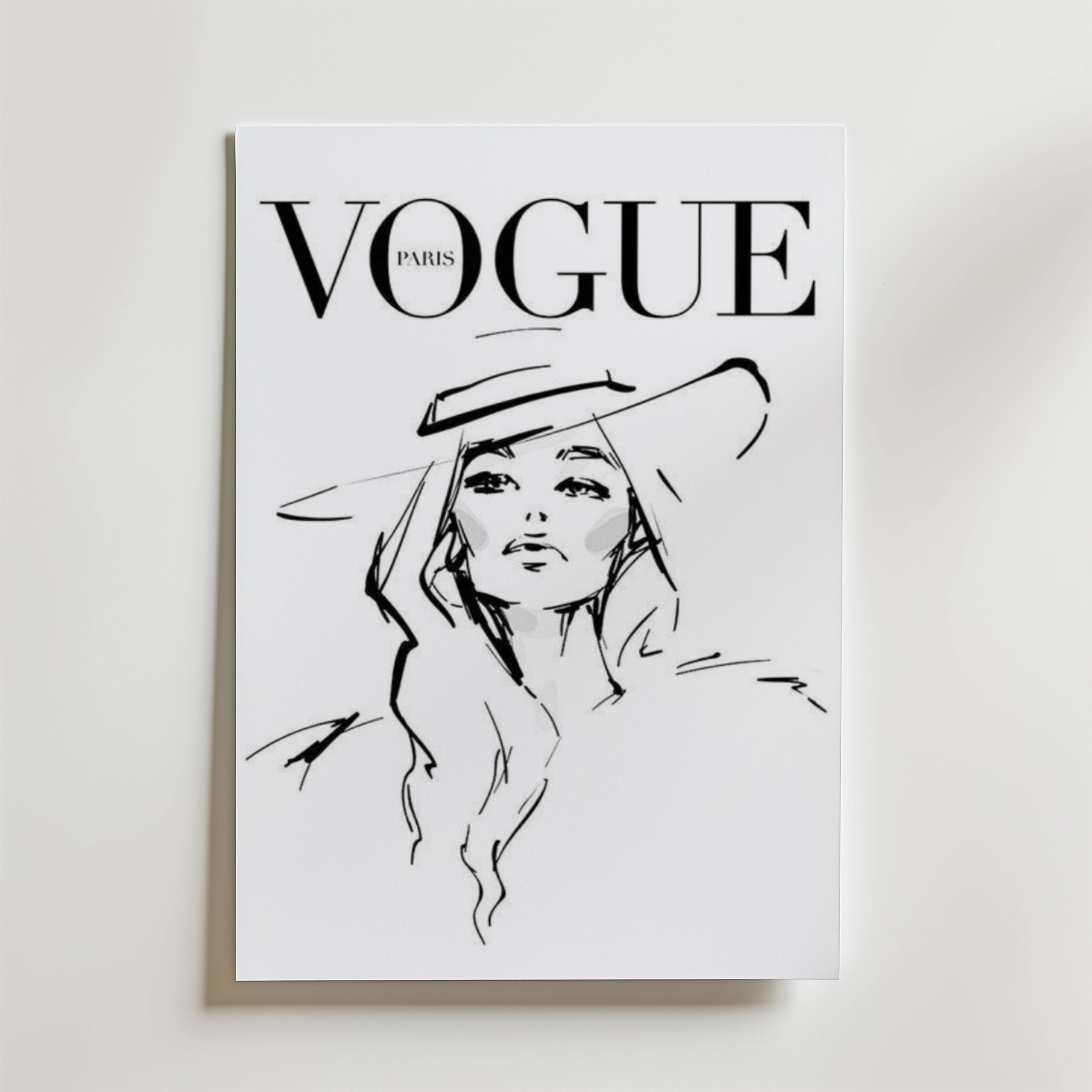 Vogue Paris Sketch Poster - Premium Canvas 30x40 cm
