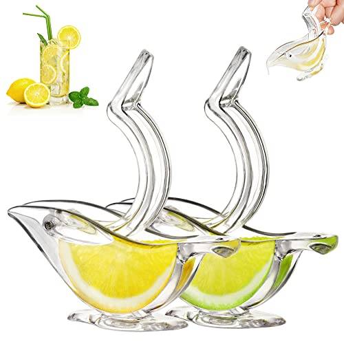 AUAUY 2 st manuell akrylcitronpress – bärbar transparent fruktpress för apelsin, citron, granatäpple i kök och bar