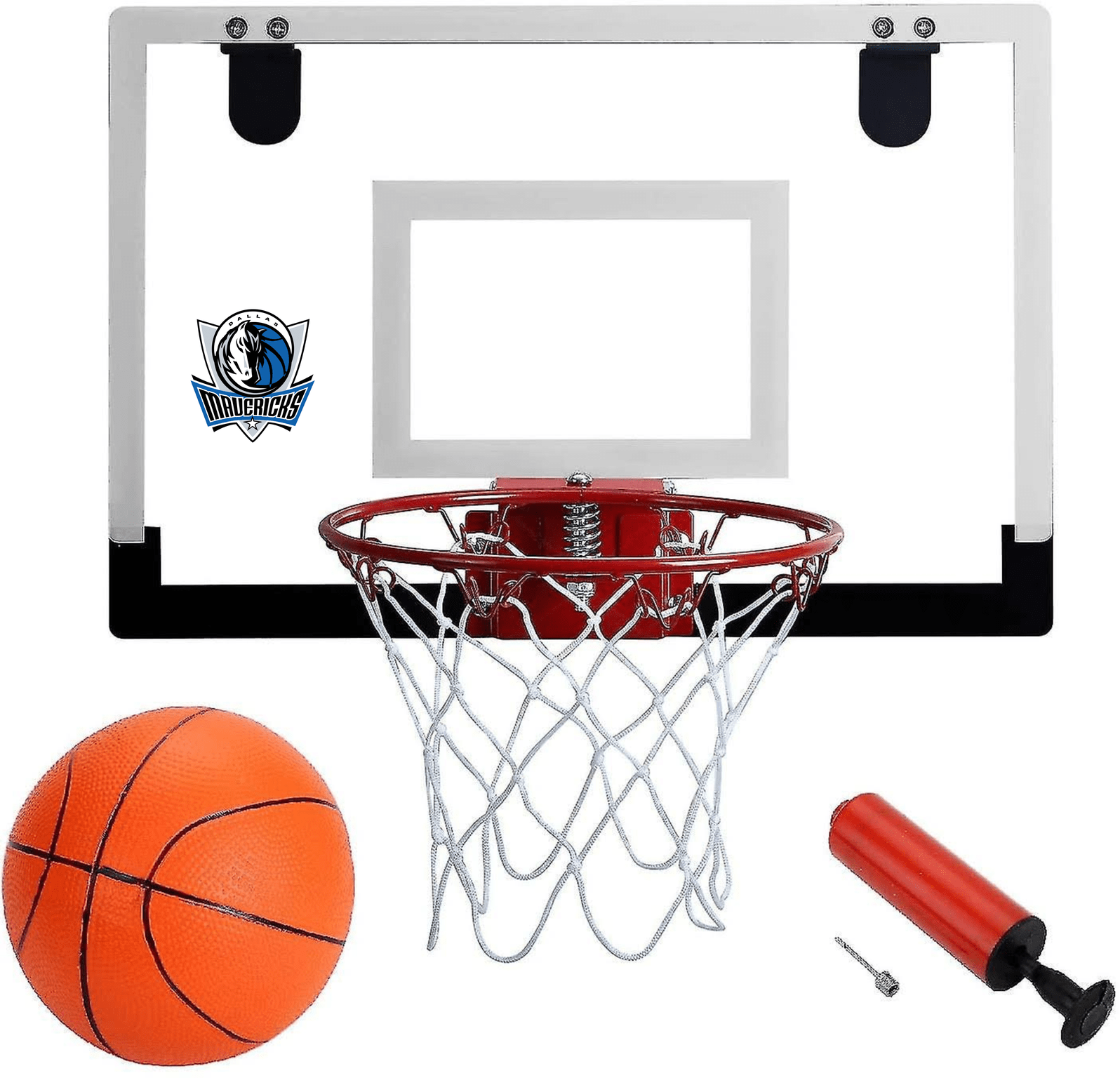 Dallas Mavericks Mini Basketball Plade med Dunkekurv og Bold.