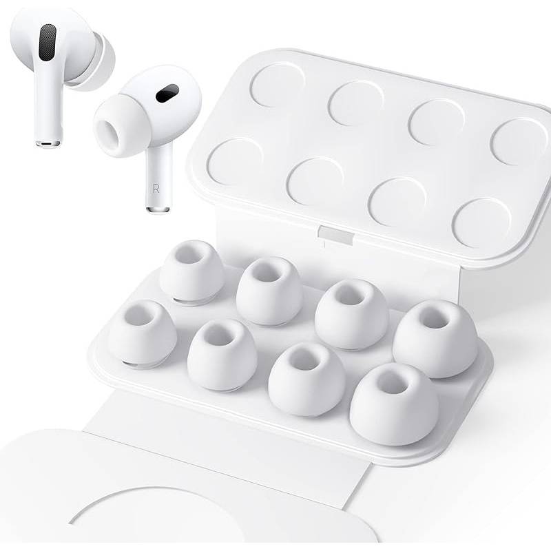 TEMU 4 Pairs Silicone Ear Tips For Airpods Pro/for Airpods Pro 2 With Noise Reduction Holes, Convenient To Carry And Replace, Non-slip Soft Silicone For Airpods Pro Replacement Ear Tips